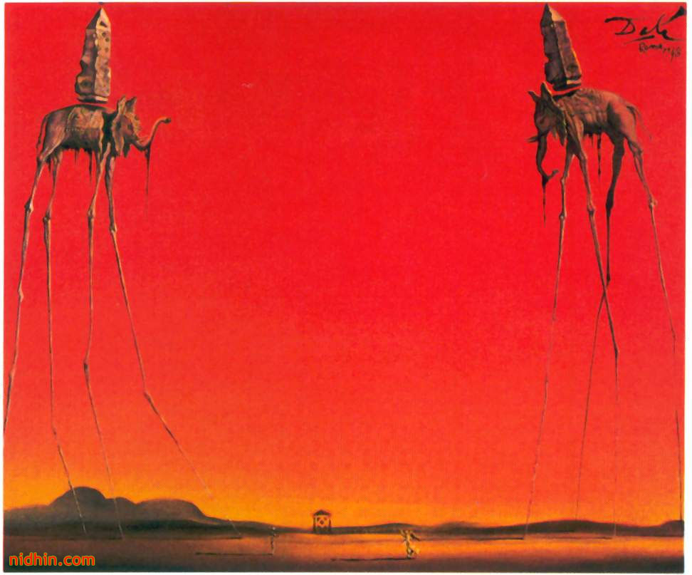Free Desktop Wallpapers for you! Right click on the image and select Set As Wallpaper Salvador Dali's Elefantes