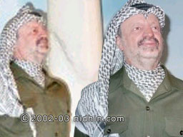 Yassar Arafat  at Madame Tussauds Madame Tussauds Wax Museum on 42nd street Times Square, New York - Popular Culture Trendsetters ~ Portraits of iconic celebrities and trendsetters
who helped shape each decade of the 20th
century are represented in vignettes
highlighted by the fashions, trends, news and fads of the era.
