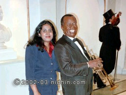 Louis Armstrong at Madame Tussauds Wax Museum on 42nd street Times Square, New York - Popular Culture Trendsetters  ~ also included are such notables as Babe Ruth, Janis Joplin, Charlie Chaplin, The Beatles, Marilyn Monroe, John Wayne, and Neil Armstrong, among others.