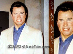 John Travolta at Madame Tussauds ~ also included are such notables as Babe Ruth, Janis Joplin, Charlie Chaplin, The Beatles, Marilyn Monroe, John Wayne, and Neil Armstrong, among others.
