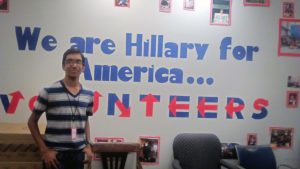 Nidhin Hillary for America Election HQ in Brooklyn